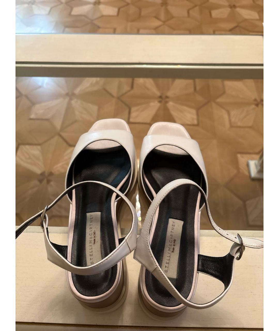 STELLA MCCARTNEY Белые кожаные босоножки, фото 3