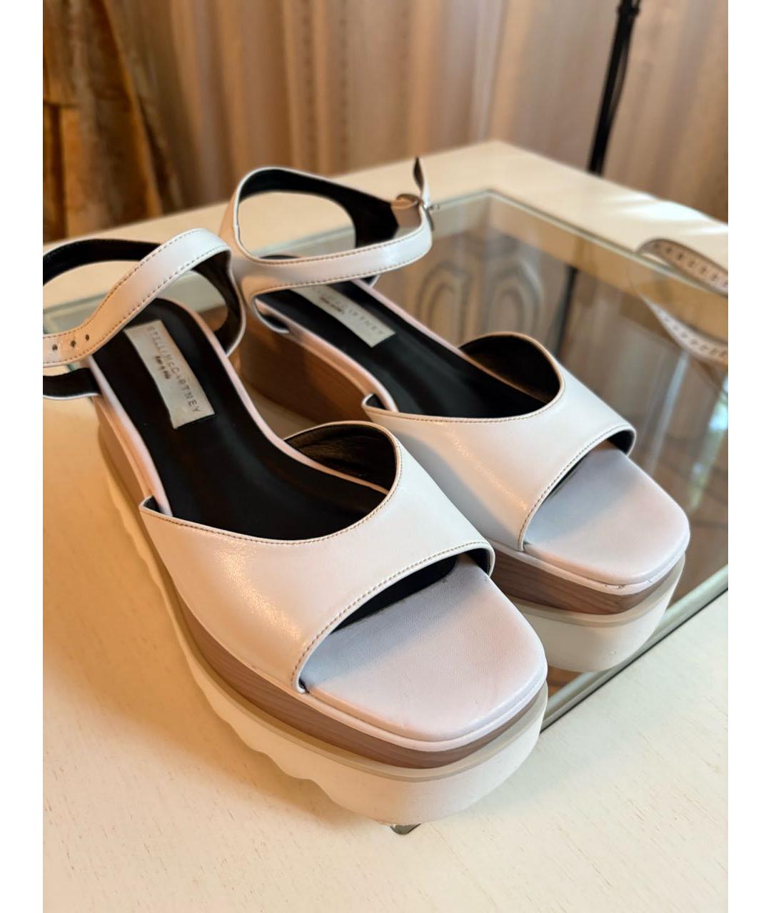 STELLA MCCARTNEY Белые кожаные босоножки, фото 7