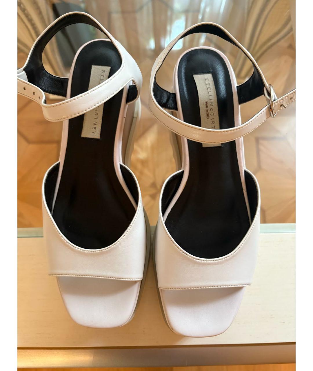 STELLA MCCARTNEY Белые кожаные босоножки, фото 2