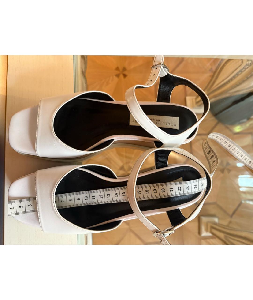 STELLA MCCARTNEY Белые кожаные босоножки, фото 5