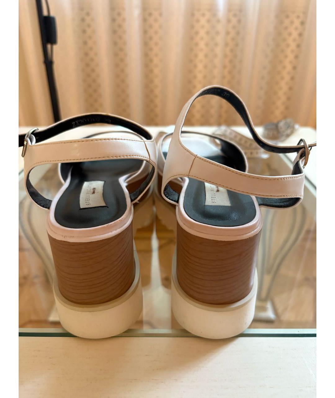 STELLA MCCARTNEY Белые кожаные босоножки, фото 4