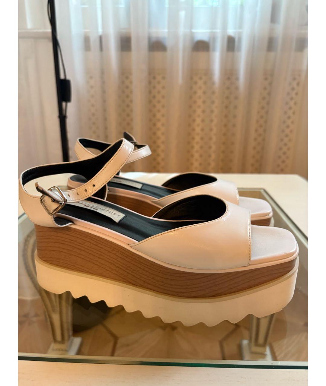 STELLA MCCARTNEY Белые кожаные босоножки, фото 9