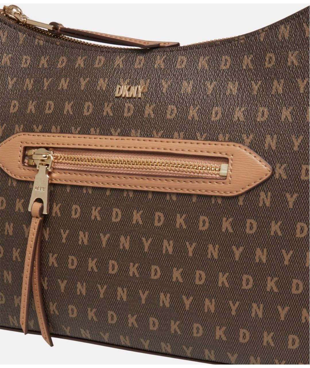 DKNY Коричневая сумка с короткими ручками из искусственной кожи, фото 4