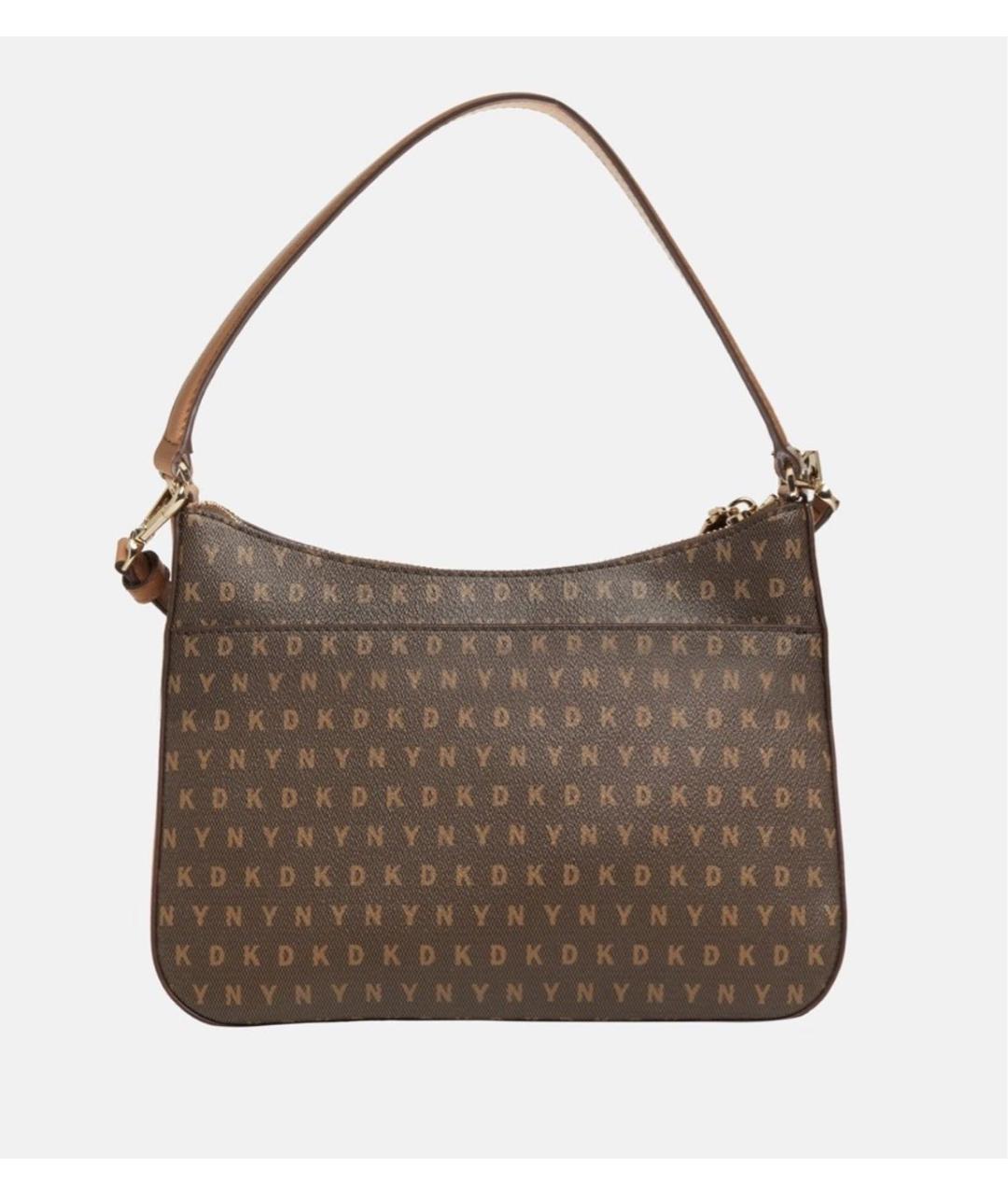 DKNY Коричневая сумка с короткими ручками из искусственной кожи, фото 5