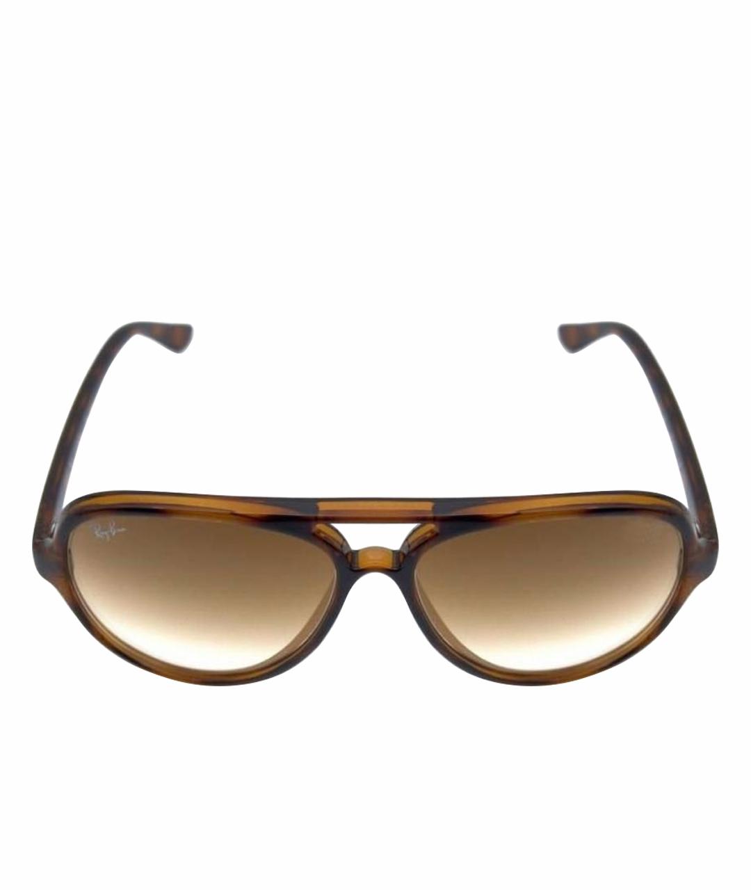 RAY BAN Коричневые пластиковые солнцезащитные очки, фото 1