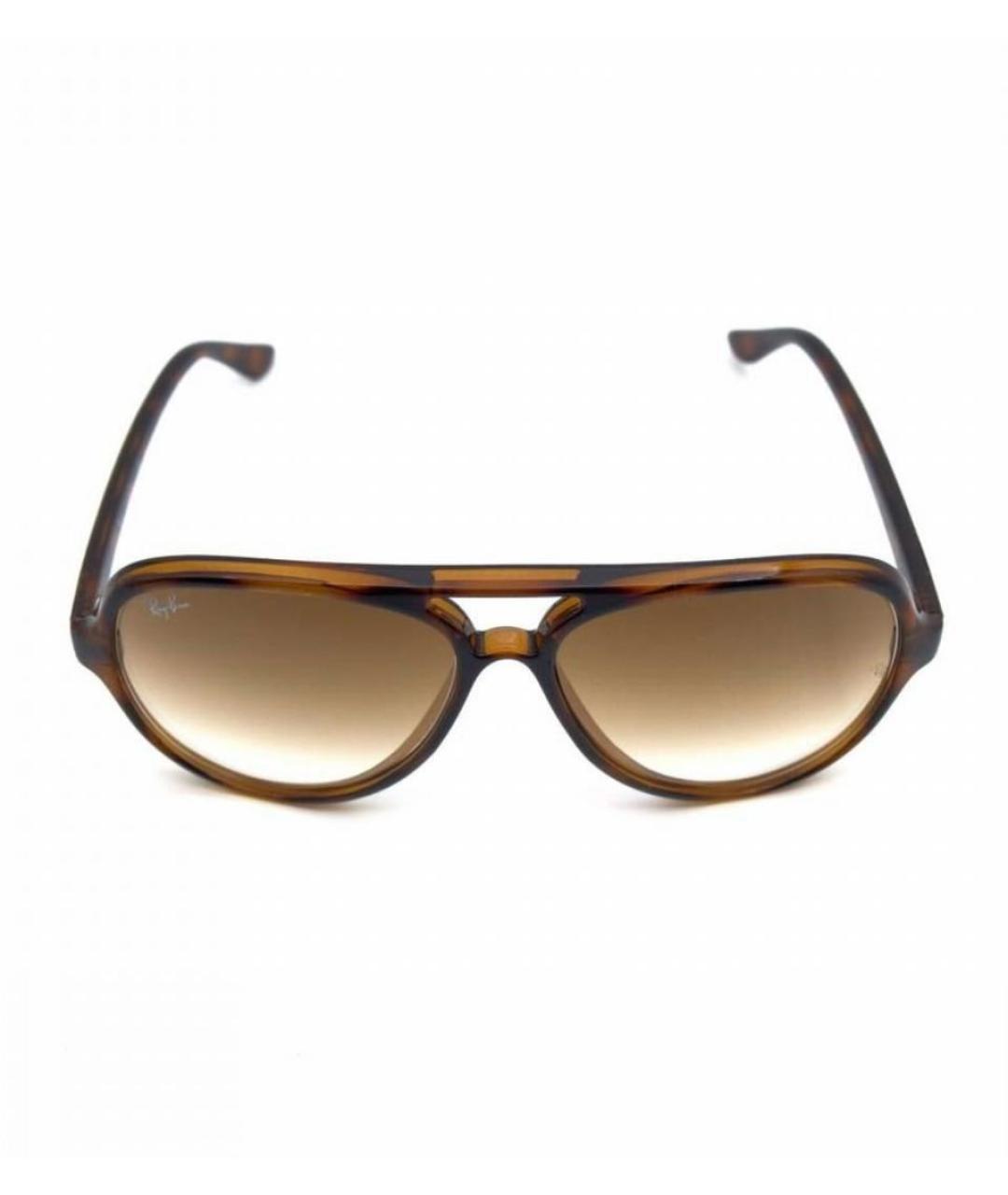 RAY BAN Коричневые пластиковые солнцезащитные очки, фото 9