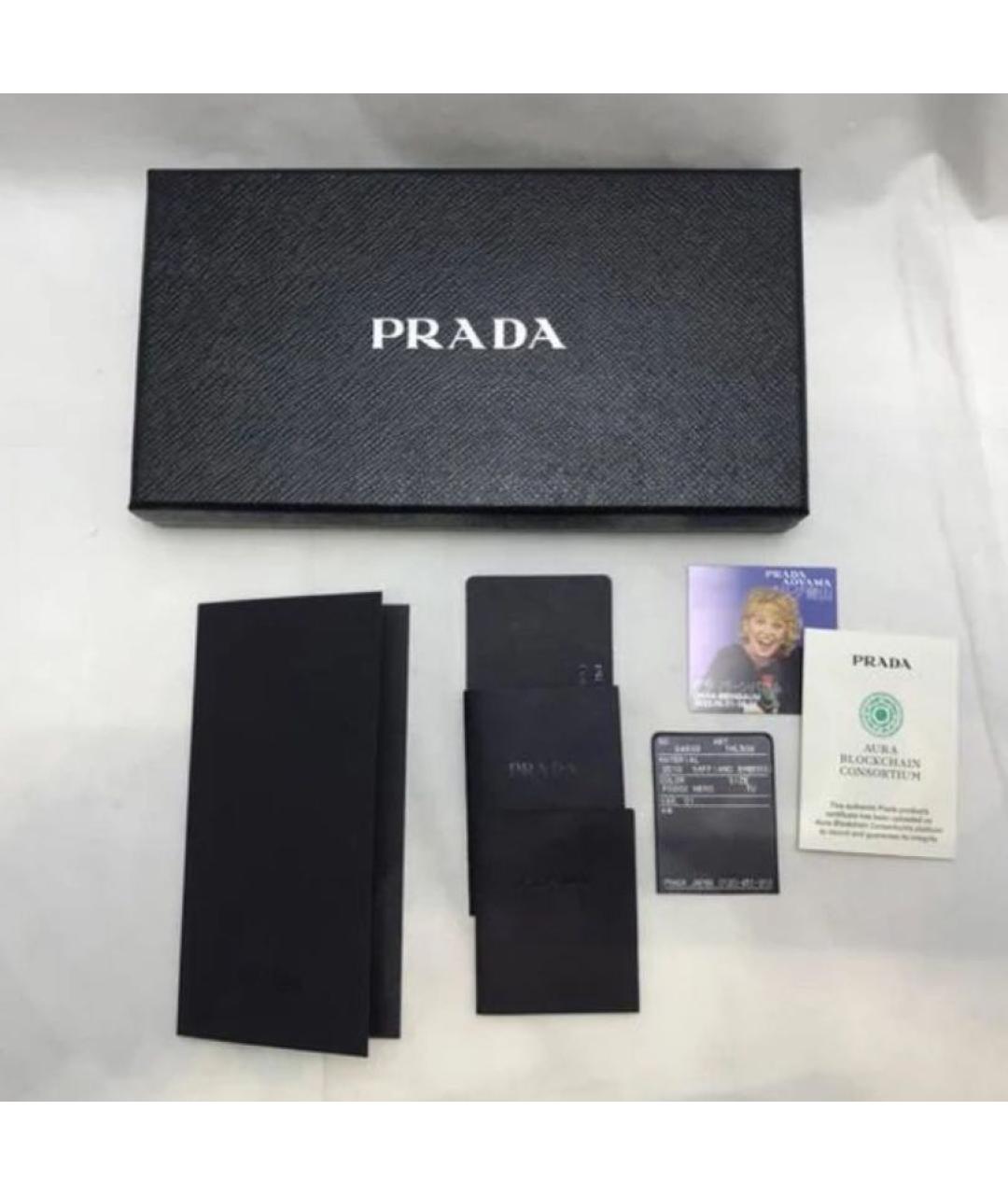 PRADA Черный кожаный кошелек, фото 6