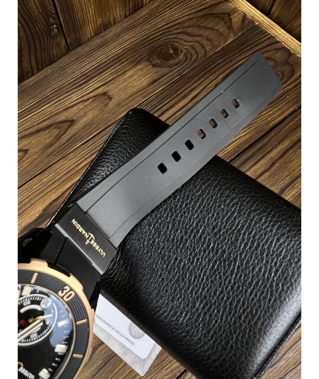 Ulysse Nardin Черные часы из розового золота, фото 9