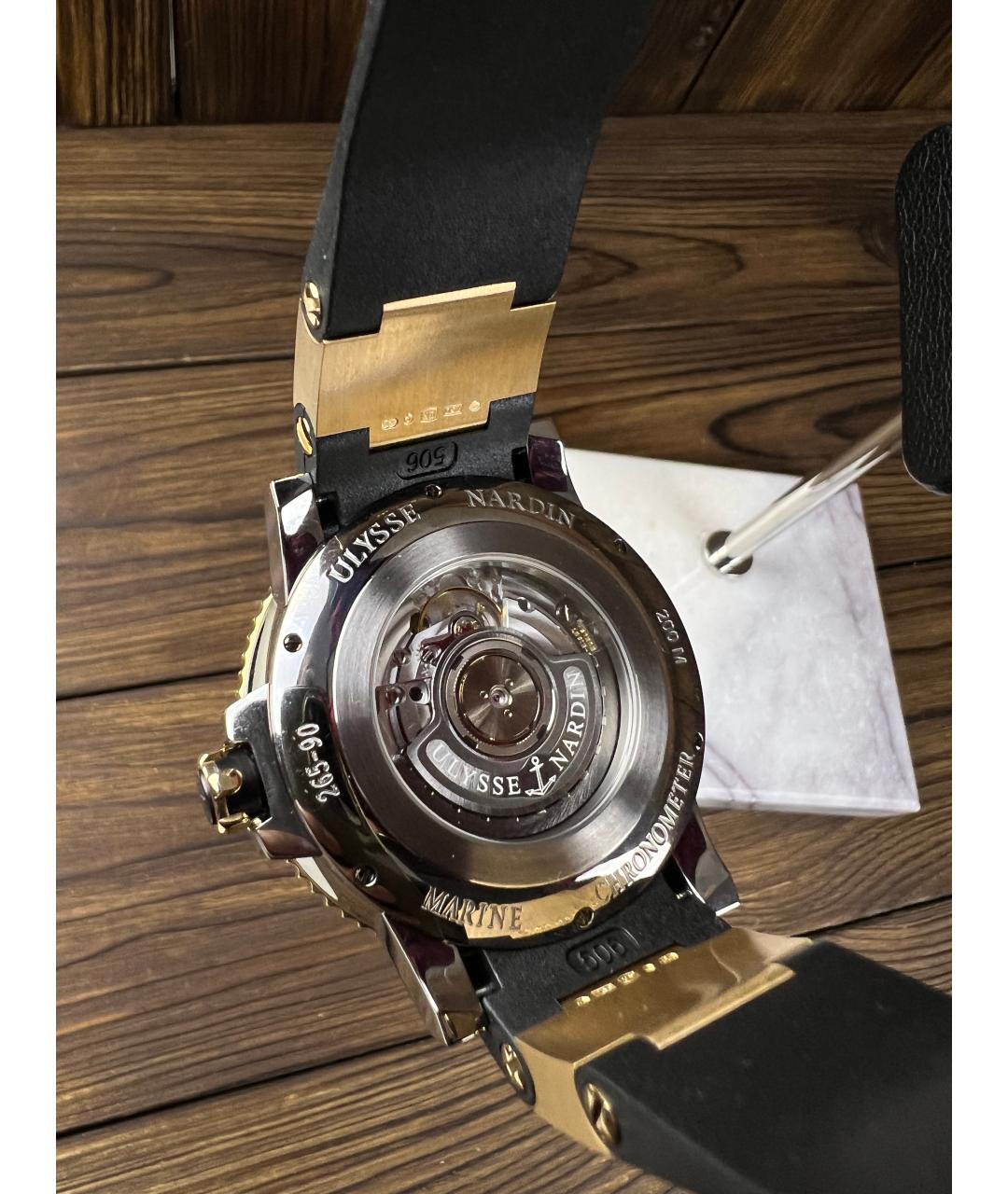 Ulysse Nardin Черные часы из розового золота, фото 7