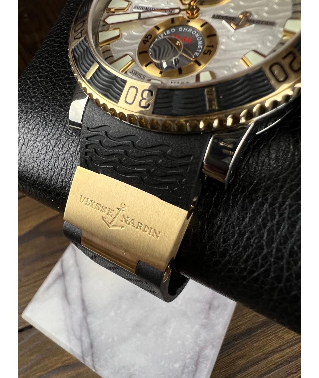 Ulysse Nardin Черные часы из розового золота, фото 4