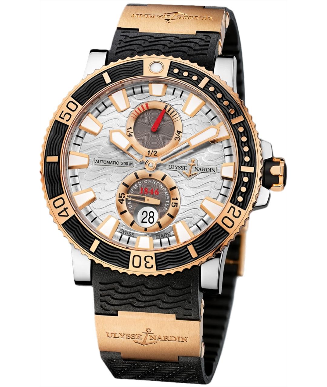 Ulysse Nardin Черные часы из розового золота, фото 10