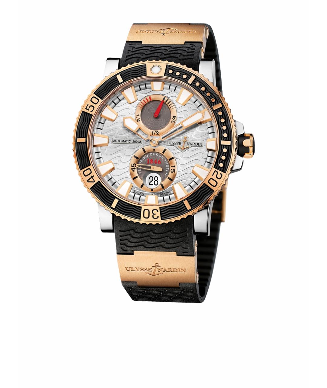 Ulysse Nardin Черные часы из розового золота, фото 1
