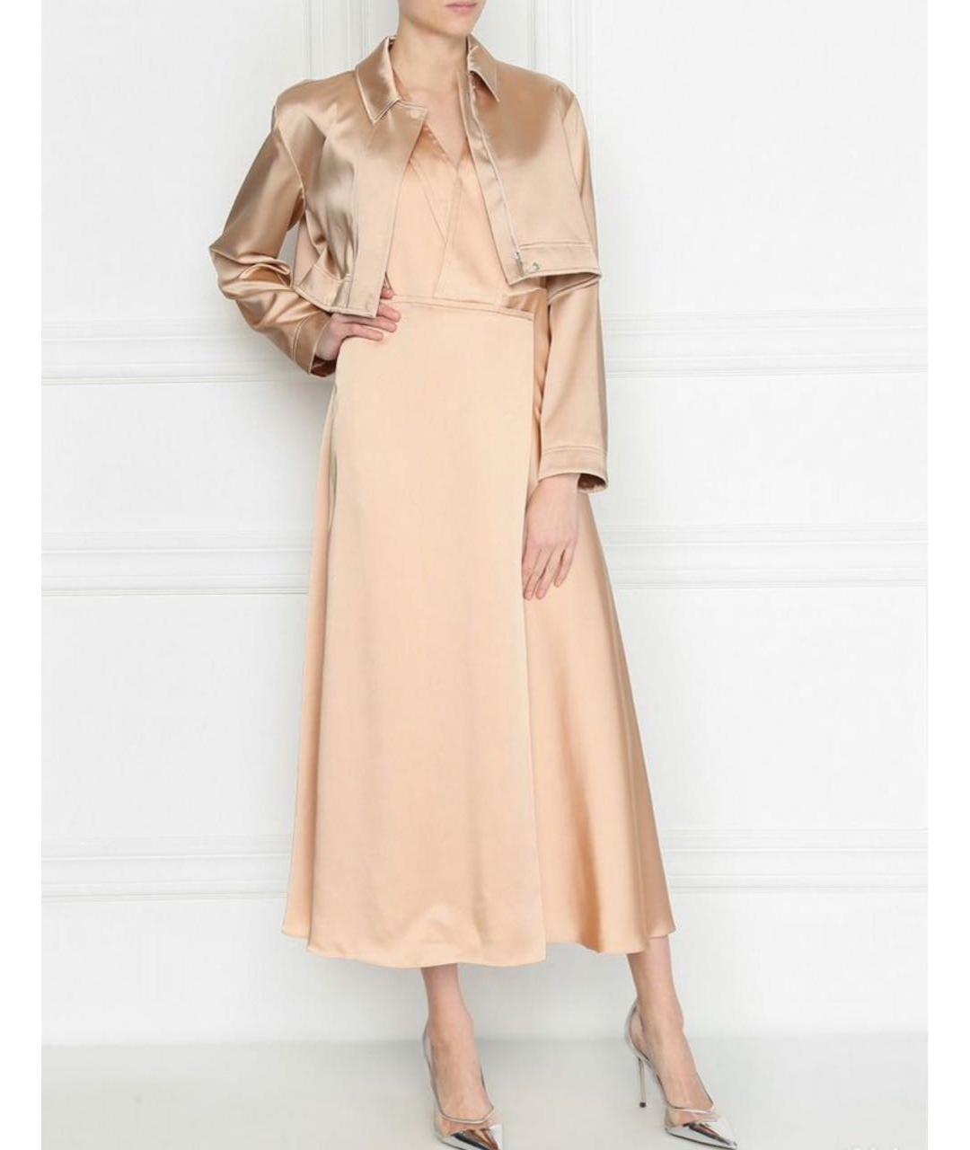 SPORTMAX Бежевое ацетатное вечернее платье, фото 7