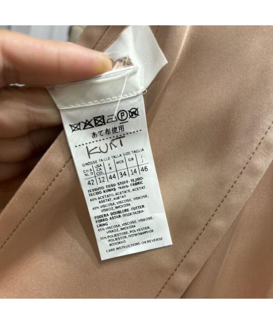 SPORTMAX Бежевое ацетатное вечернее платье, фото 3