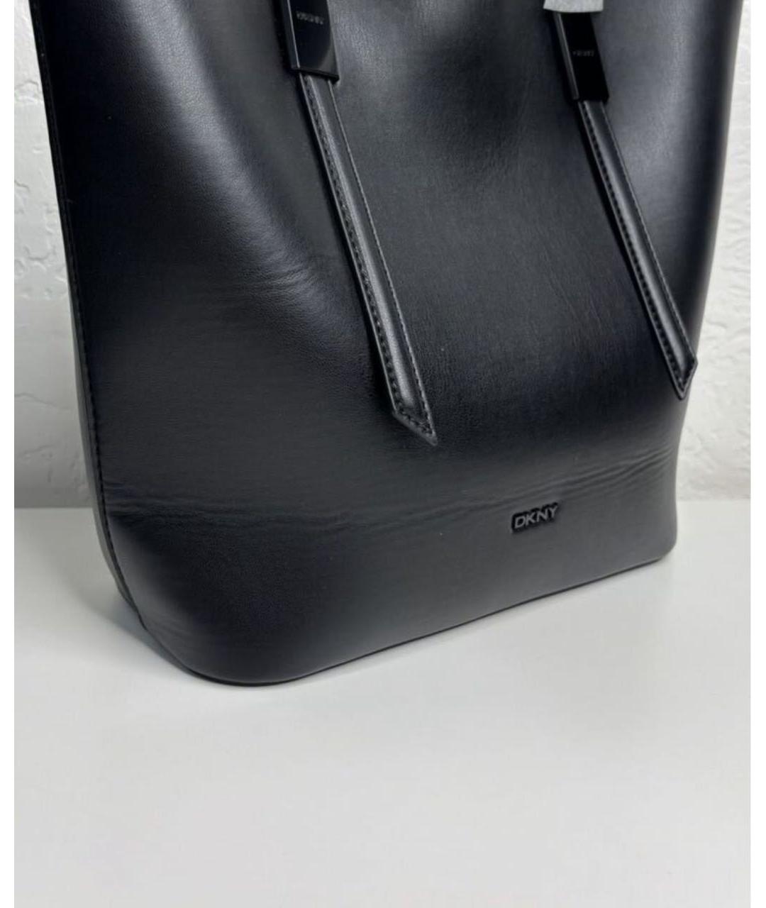 DKNY Черная сумка тоут из искусственной кожи, фото 8