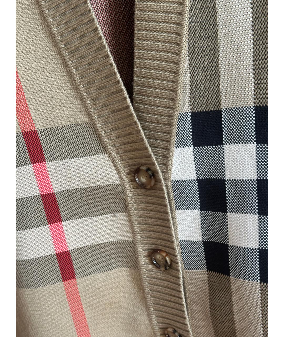 BURBERRY Бежевый полиэстеровый кардиган, фото 3