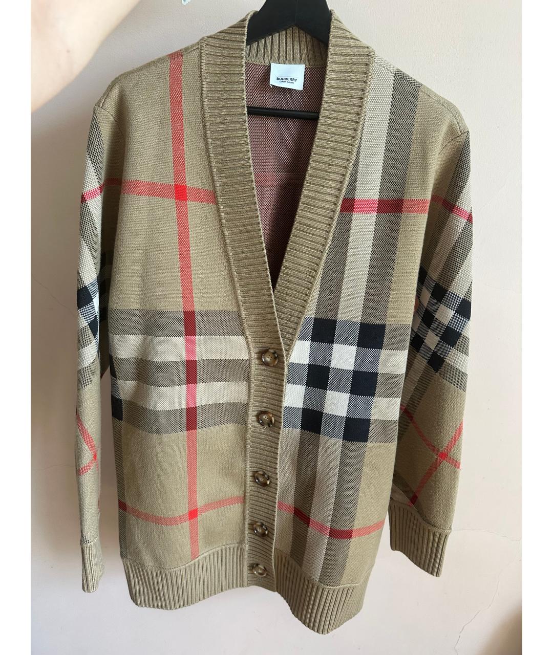 BURBERRY Бежевый полиэстеровый кардиган, фото 5