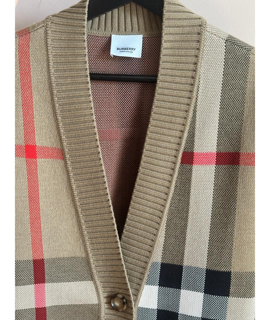 BURBERRY Бежевый полиэстеровый кардиган, фото 4