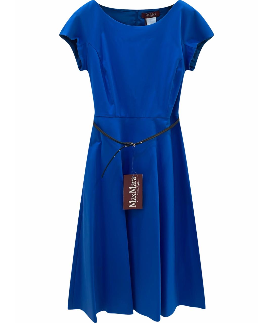 MAX MARA Синее хлопковое повседневное платье, фото 1