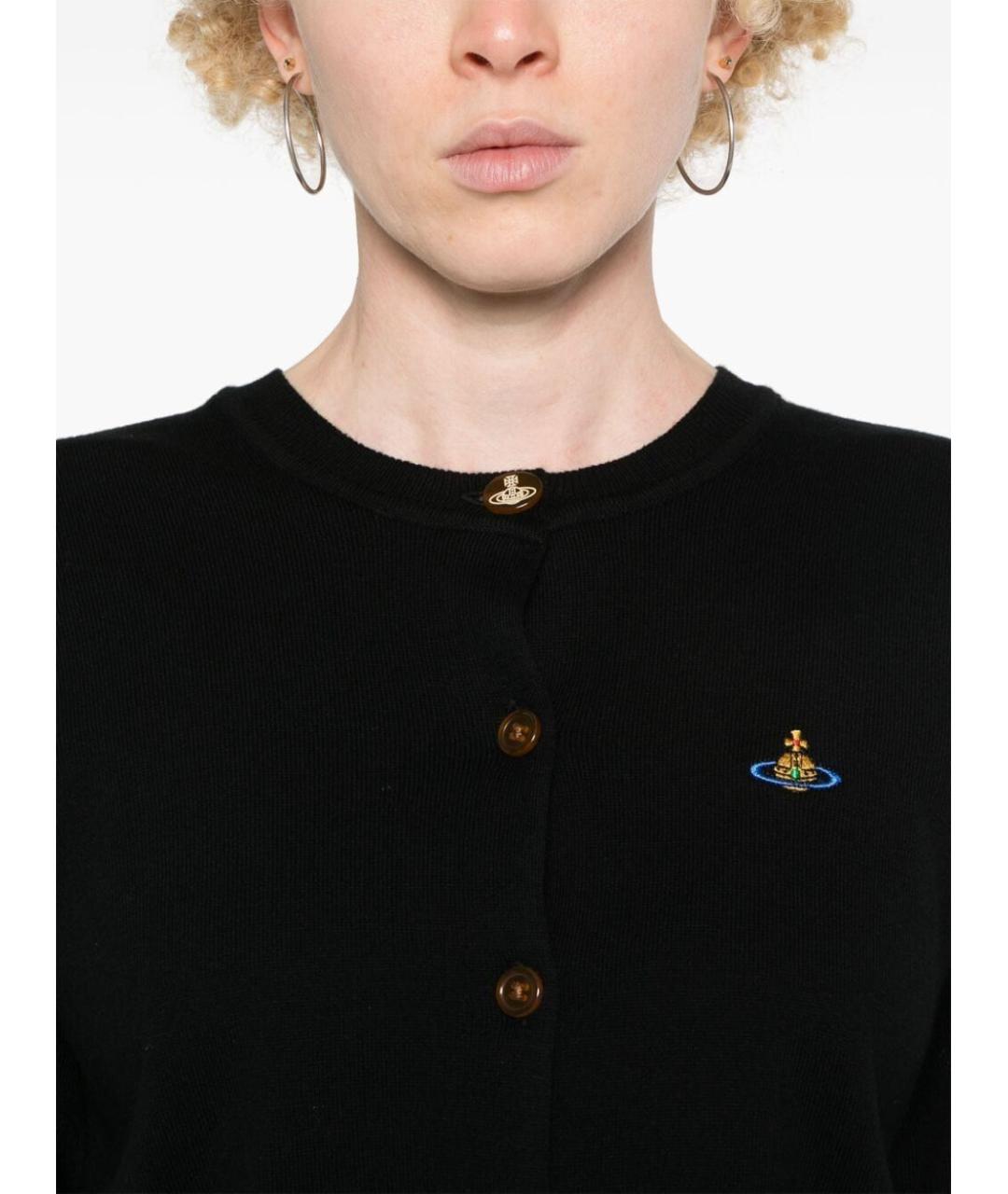 VIVIENNE WESTWOOD Черный кашемировый кардиган, фото 4