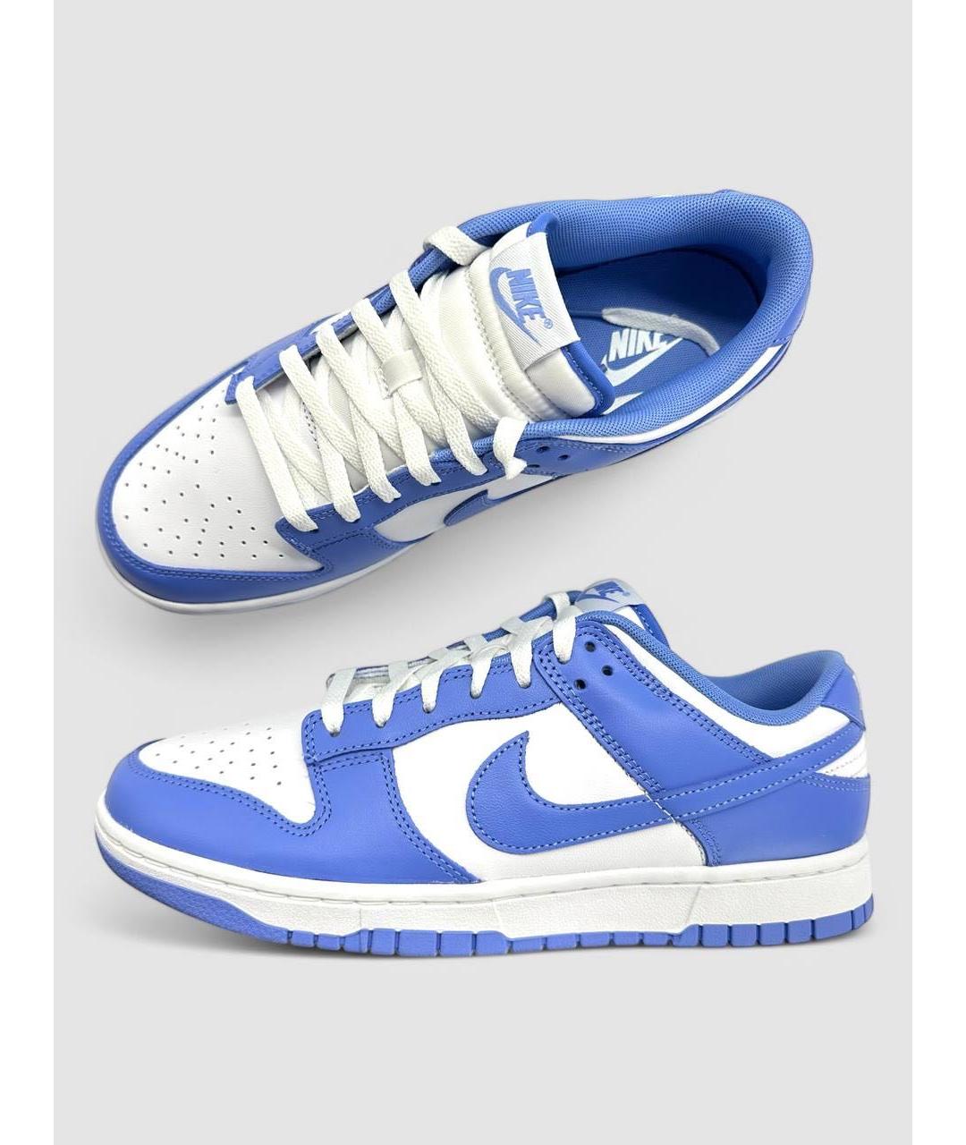 NIKE Синие кожаные низкие кроссовки / кеды, фото 5