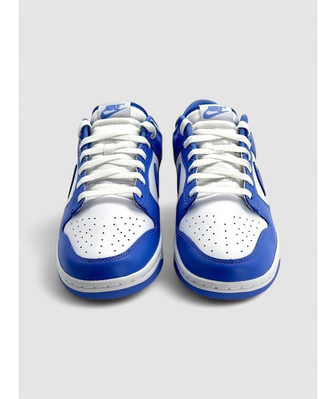 NIKE Синие кожаные низкие кроссовки / кеды, фото 2