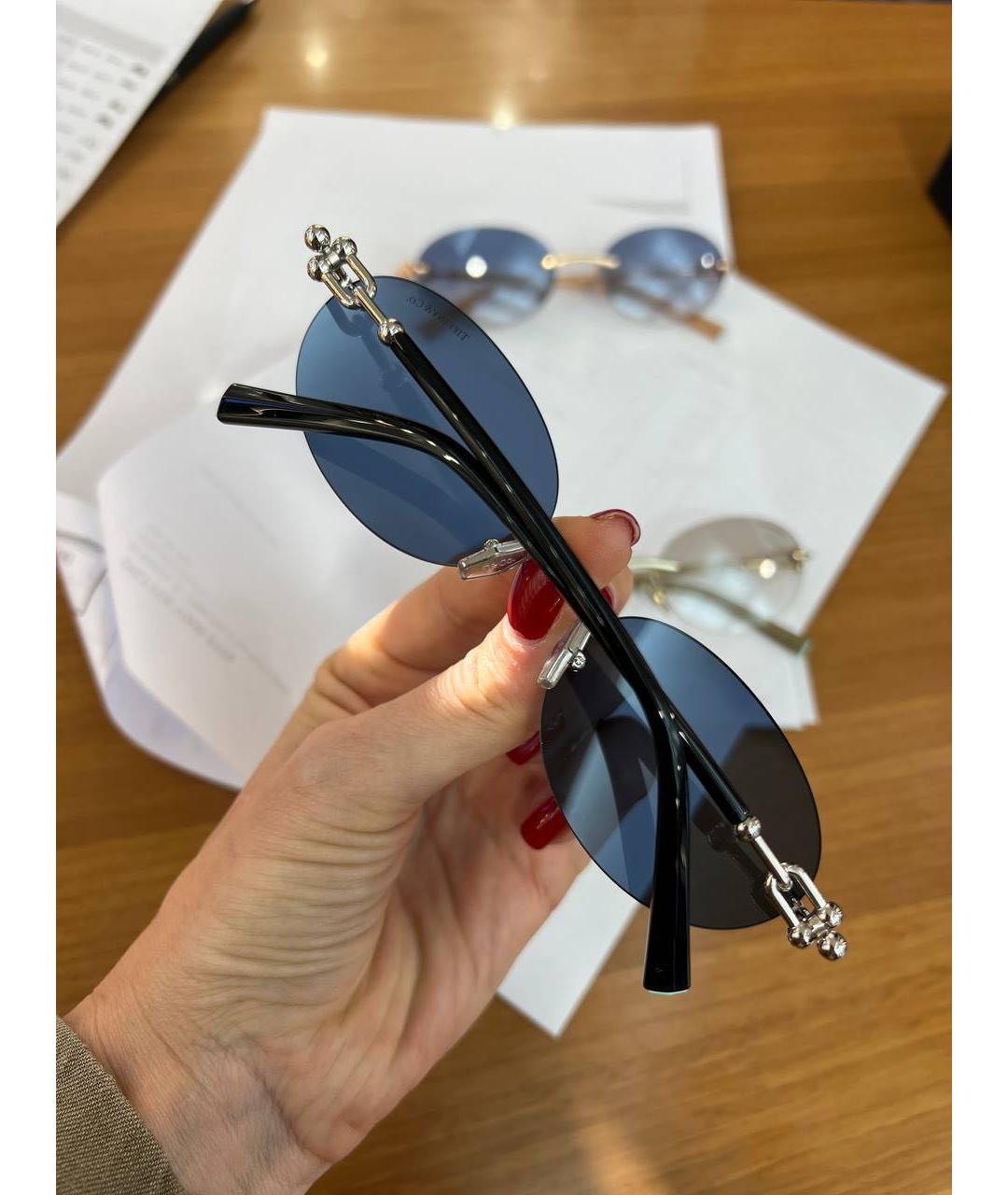 TIFFANY&CO Черные металлические солнцезащитные очки, фото 3