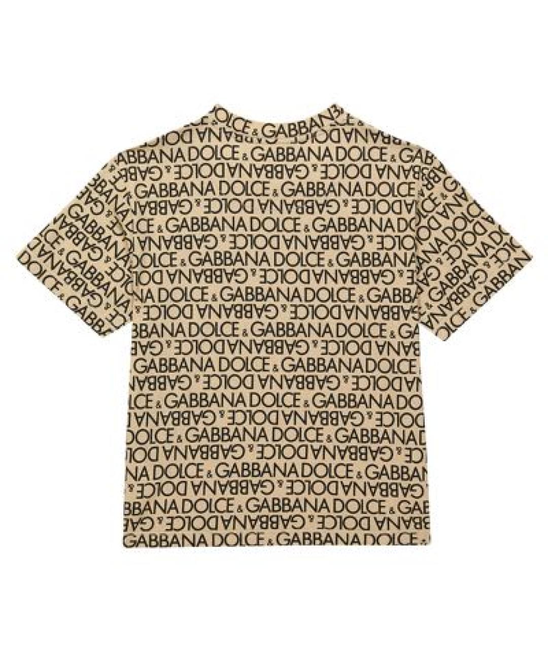 DOLCE&GABBANA Коричневый хлопковый детская футболка / топ, фото 2