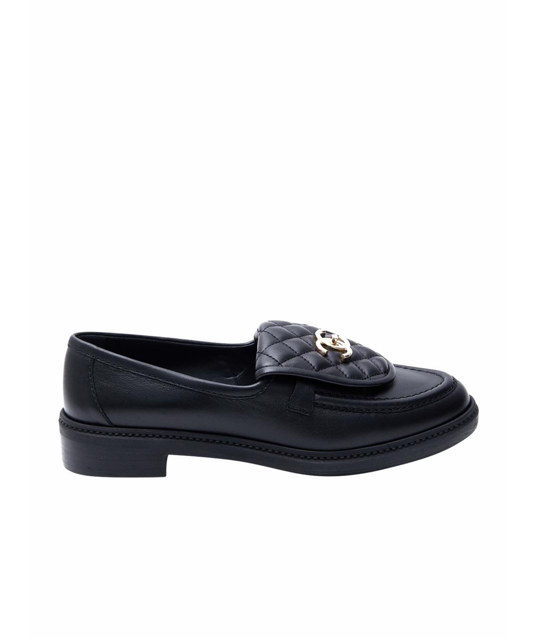 CHANEL Черные кожаные лоферы, фото 1
