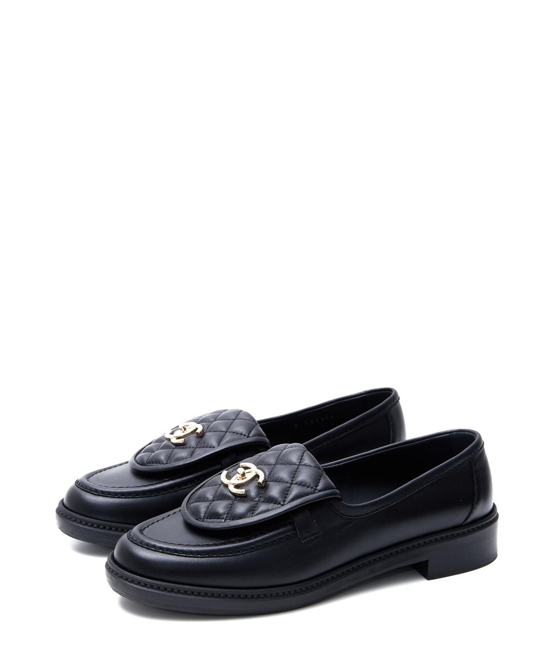 CHANEL Черные кожаные лоферы, фото 2