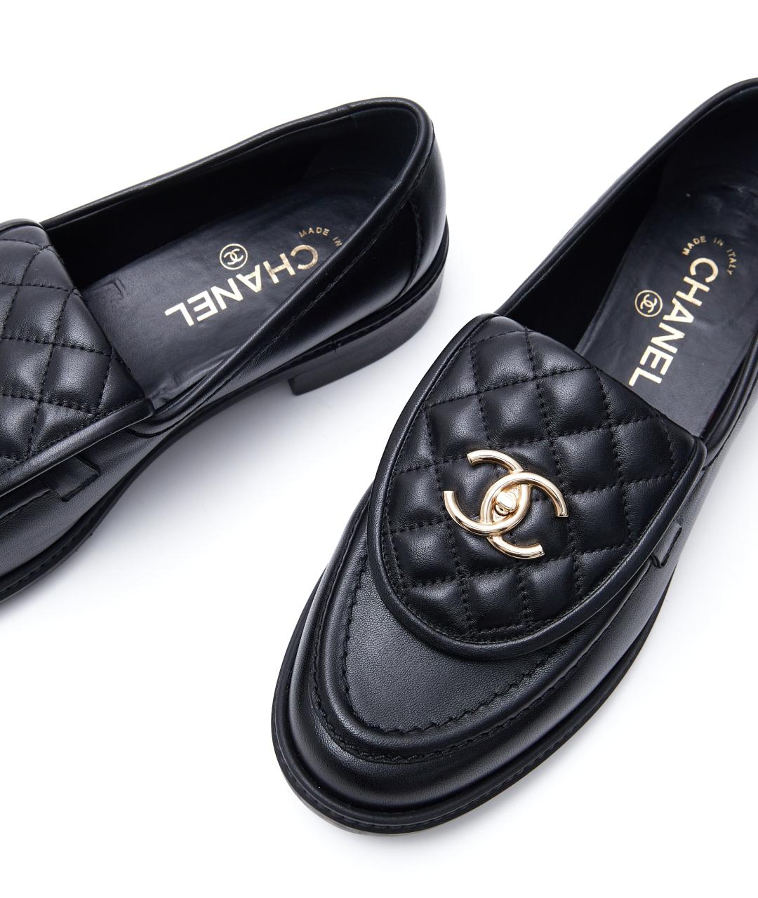 CHANEL Черные кожаные лоферы, фото 5
