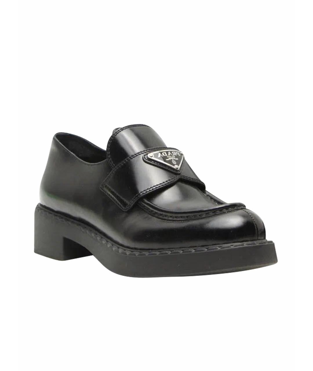 PRADA Черные кожаные лоферы, фото 1