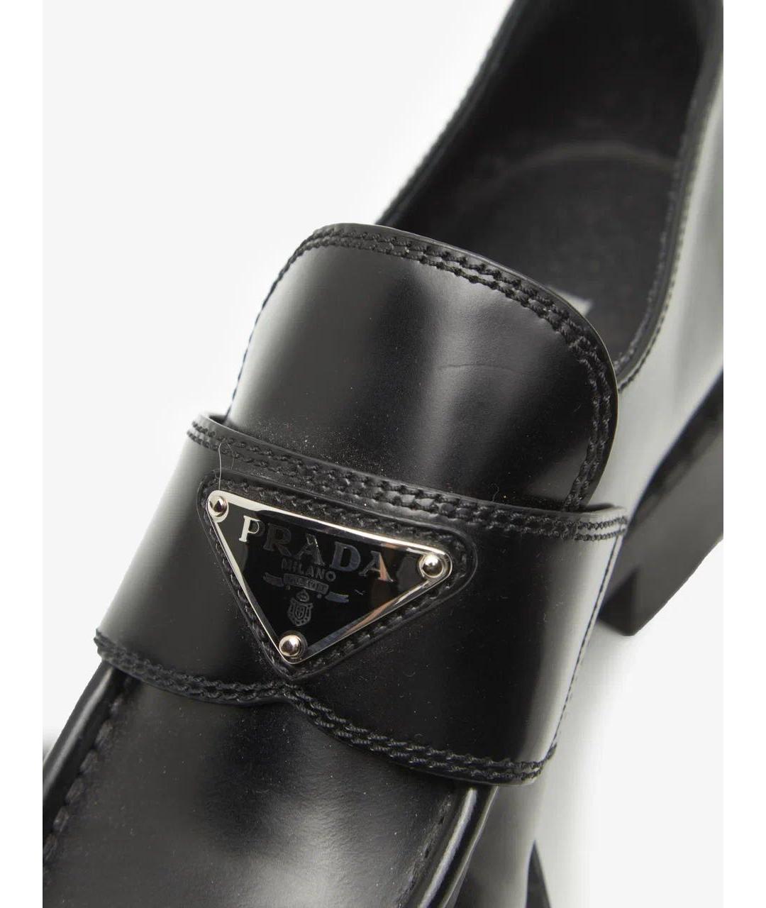 PRADA Черные кожаные лоферы, фото 5