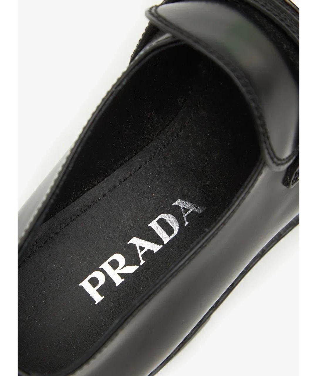 PRADA Черные кожаные лоферы, фото 4