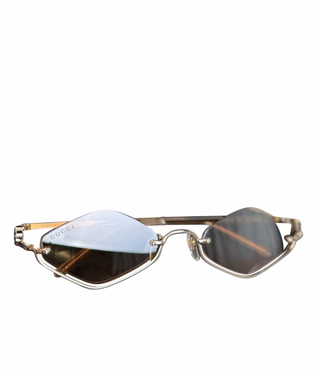 GUCCI Коричневые металлические солнцезащитные очки, фото 1