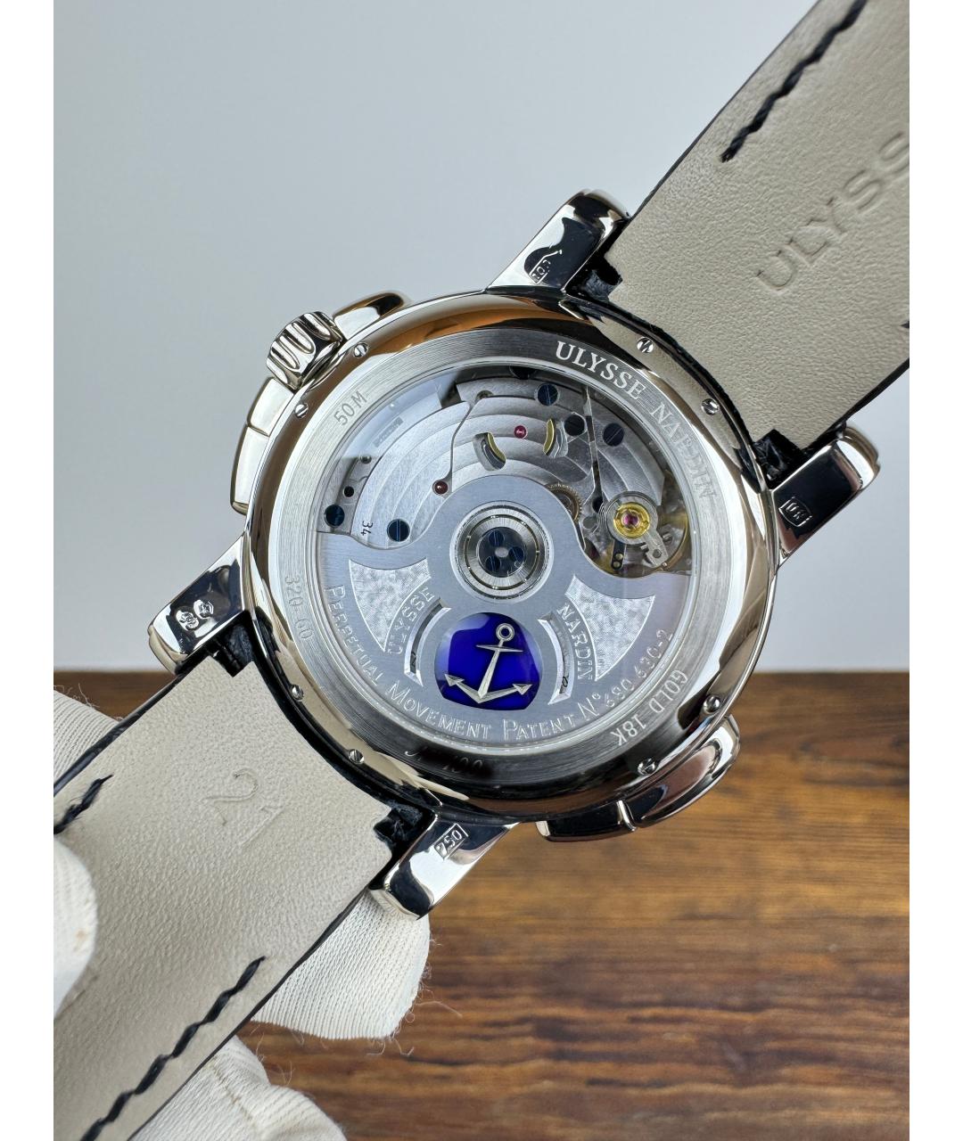 Ulysse Nardin Черные часы из белого золота, фото 7