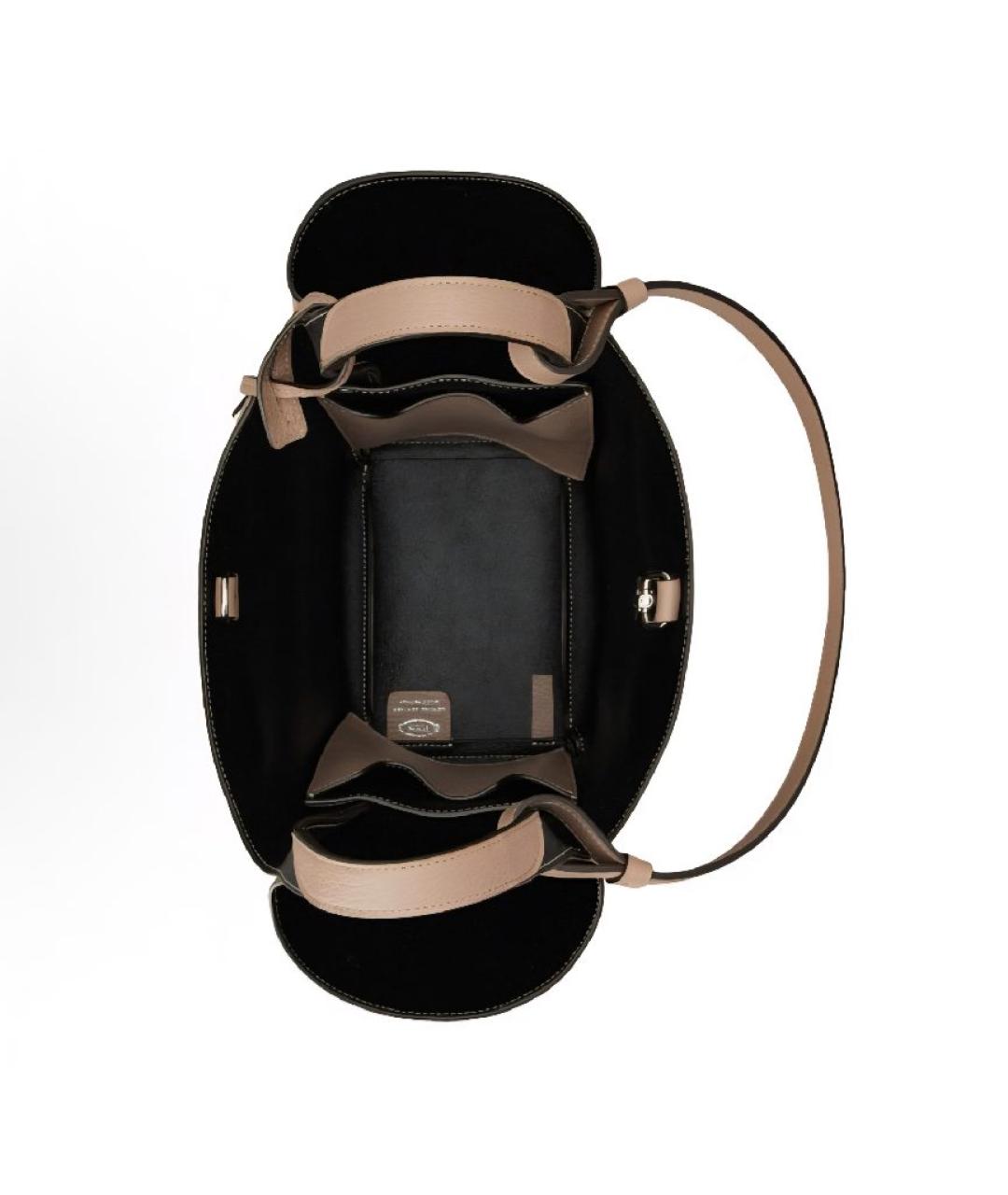 TOD'S Бежевая кожаная сумка тоут, фото 3