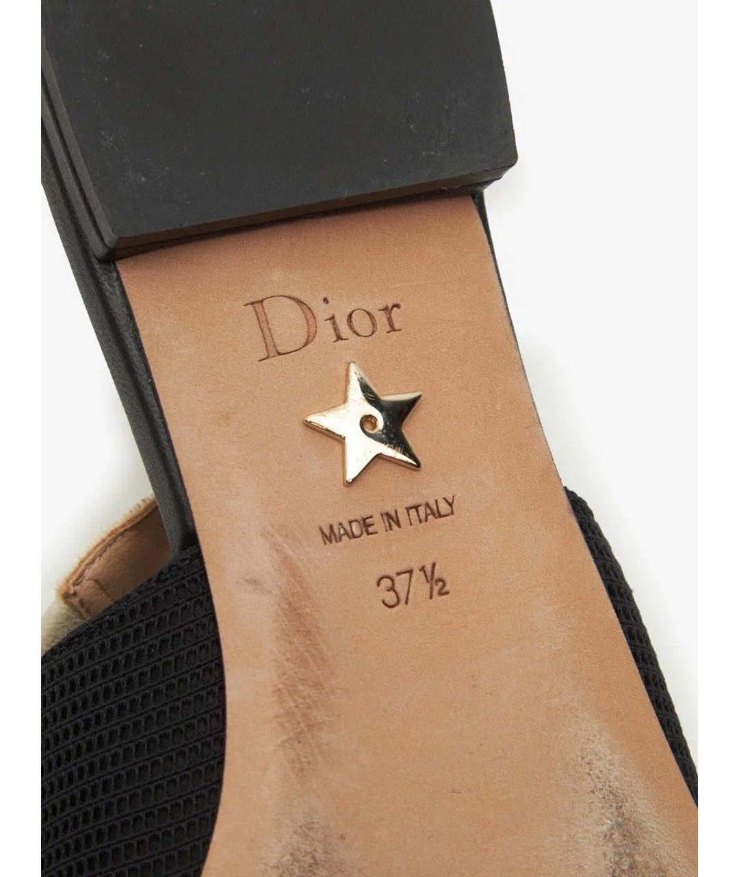 CHRISTIAN DIOR Черные текстильные балетки, фото 6