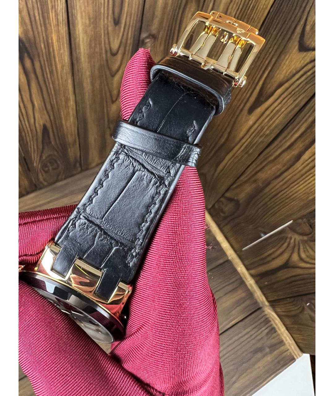 Ulysse Nardin Черные часы из розового золота, фото 6