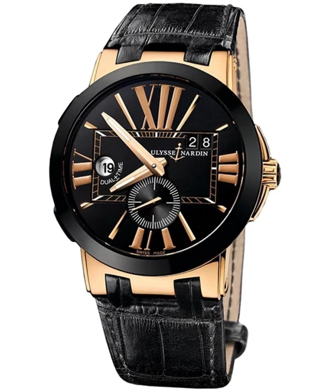 Ulysse Nardin Черные часы из розового золота, фото 9