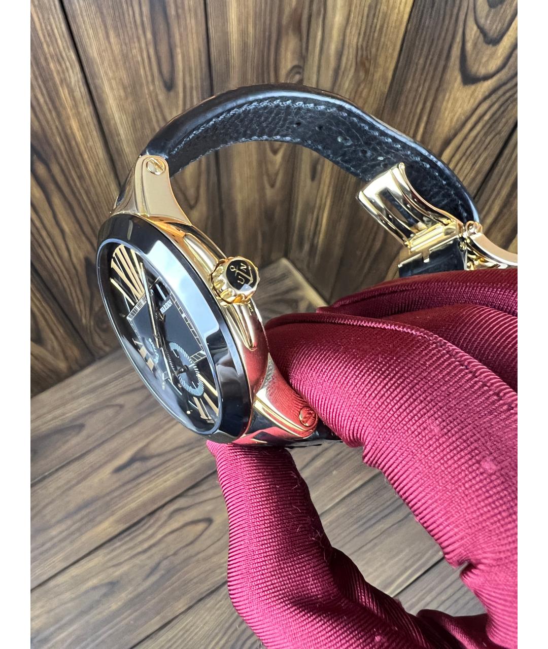 Ulysse Nardin Черные часы из розового золота, фото 3
