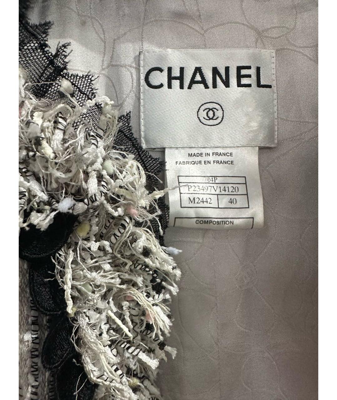 CHANEL Белый хлопковый жакет/пиджак, фото 4