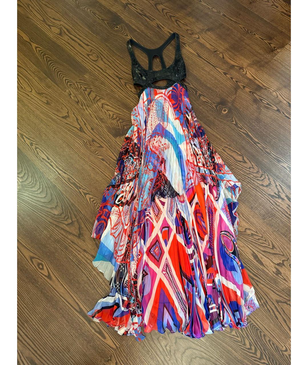 EMILIO PUCCI Мульти шелковое коктейльное платье, фото 7