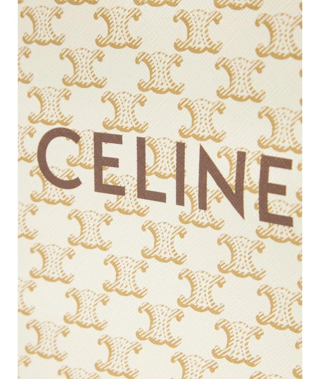 CELINE Бежевая кожаная сумка тоут, фото 3
