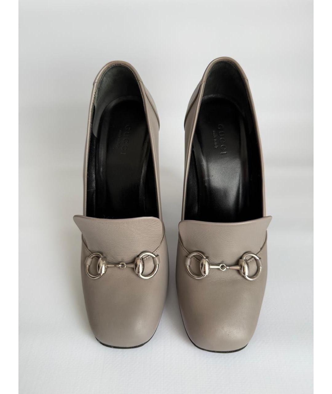 GUCCI Антрацитовые кожаные туфли, фото 2