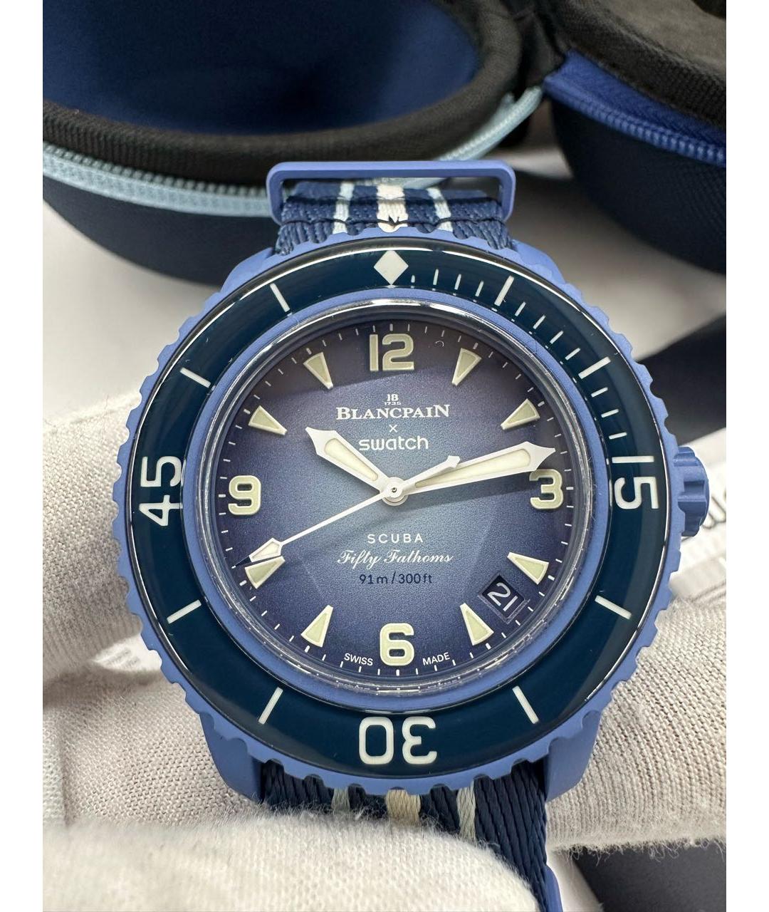 Swatch Синие часы, фото 4