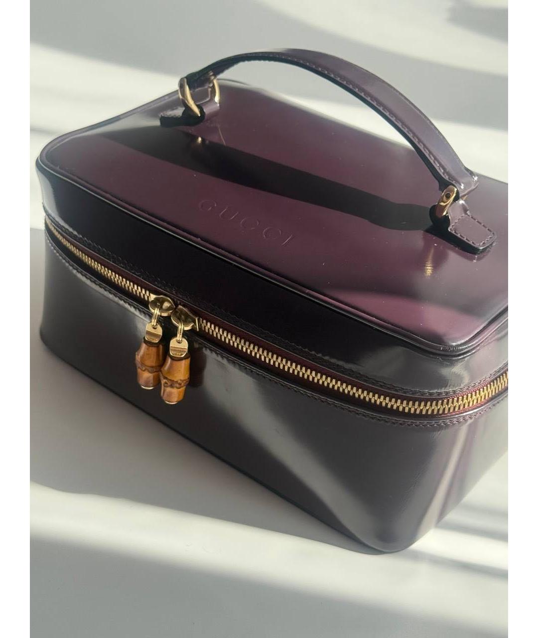 GUCCI Бордовая кожаная сумка с короткими ручками, фото 3