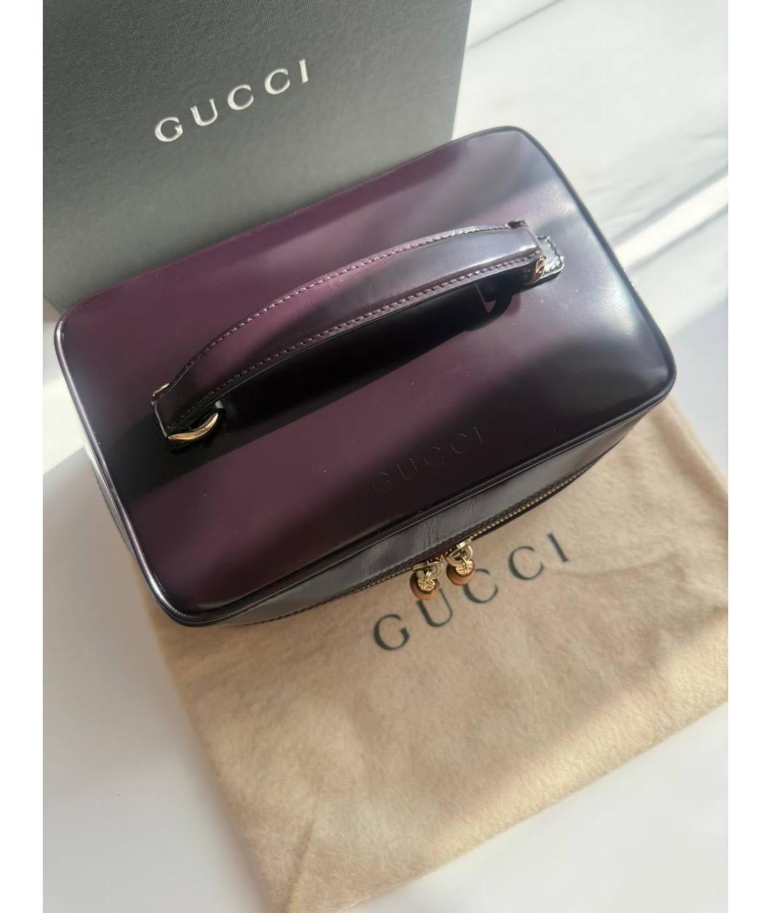 GUCCI Бордовая кожаная сумка с короткими ручками, фото 7