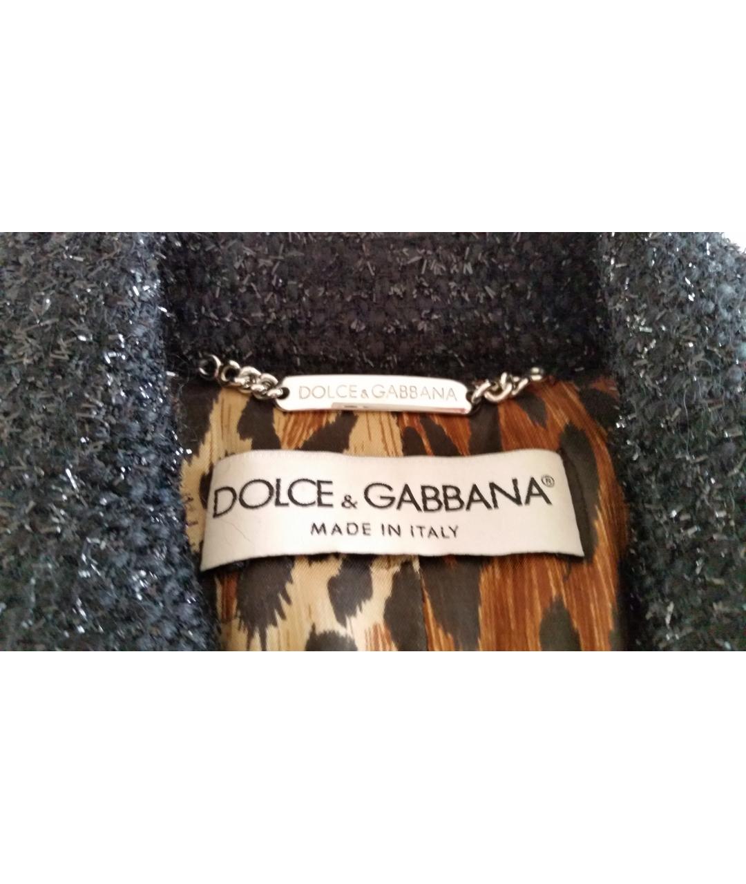 DOLCE&GABBANA Черное шерстяное пальто, фото 3