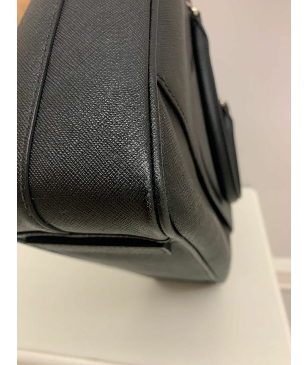 PRADA Черный кожаный портфель, фото 7